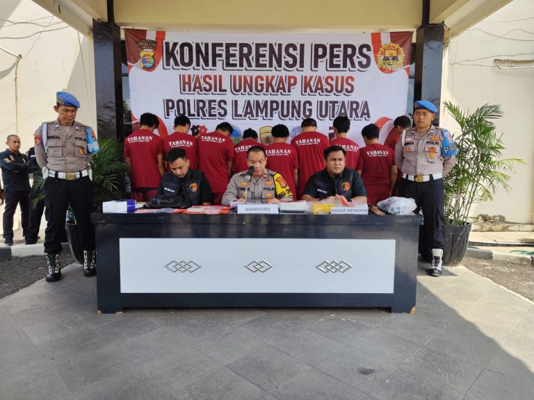 Ops Cempaka Krakatau 2025, Polres Lampung Utara Ungkap 7 Kasus 3C dan 1 Kasus Narkoba Dengan Mengamankan 10 Pelaku