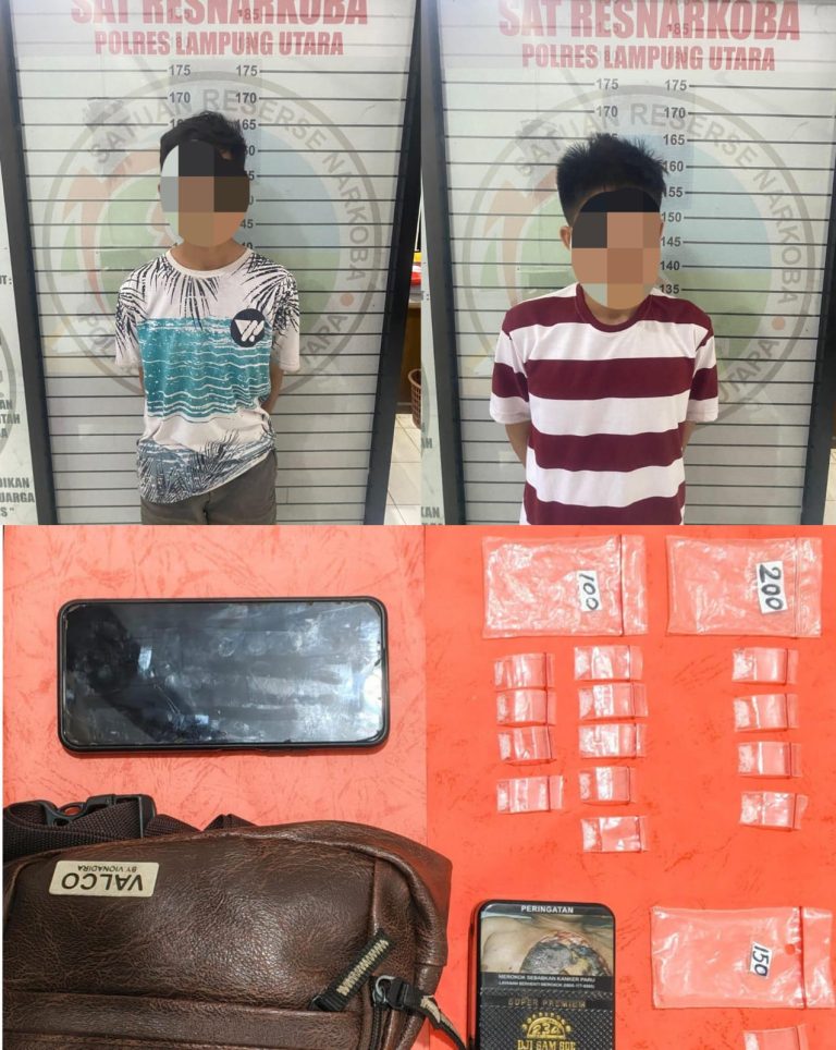 Sat Narkoba Polres Lampung Utara Ungkap Kasus Narkotika, Dua Pelaku Diamankan di Kotabumi Udik