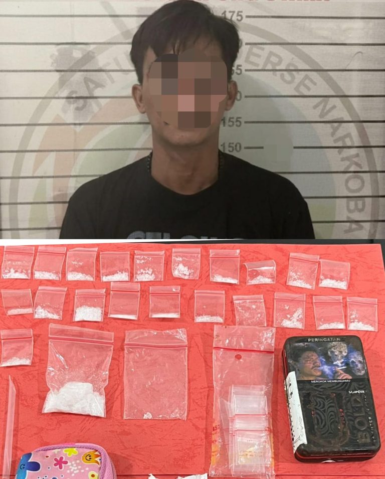*Polres Lampung Utara Ungkap Kasus Narkotika, Seorang Pria Ditangkap dengan Puluhan Paket Sabu*