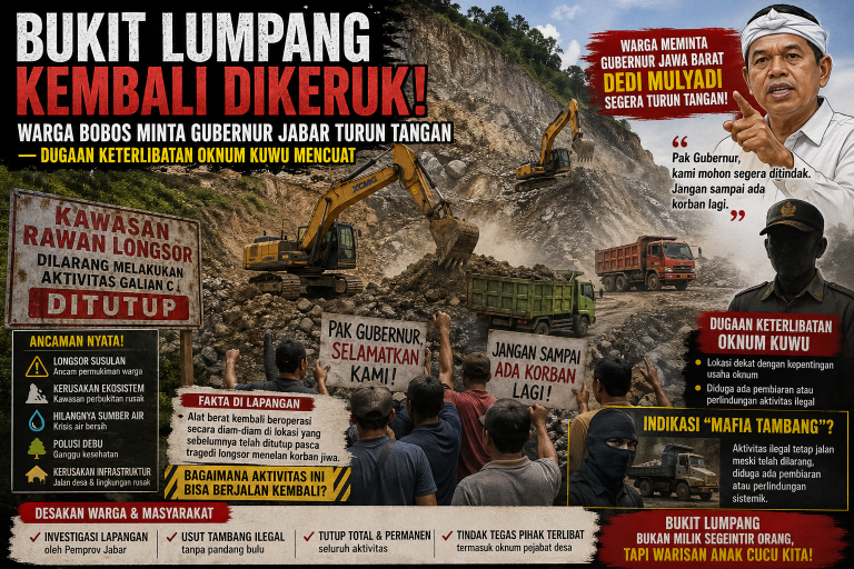 *Bukit Lumpang Kembali Dikeruk, Warga Bobos Minta Gubernur Jabar Turun Tangan*