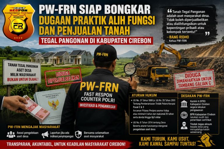 *PW-FRN Siap Bongkar Dugaan Praktik Alih Fungsi dan Penjualan Tanah Tegal Pangonan di Kabupaten Cirebon*