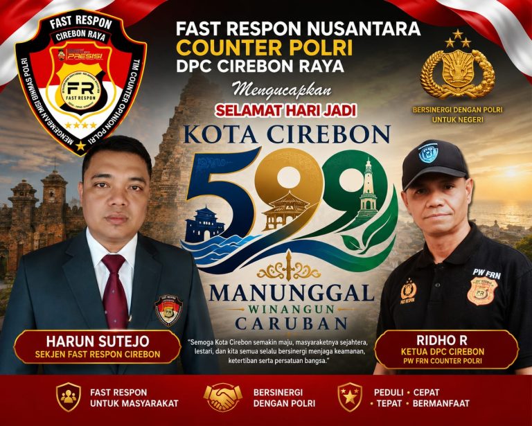 FAST RESPON NUSANTARA ( FRN) COUNTER POLRI CIREBON RAYA UCAPKAN SELAMAT HARI JADI KOTA CIREBON KE-599