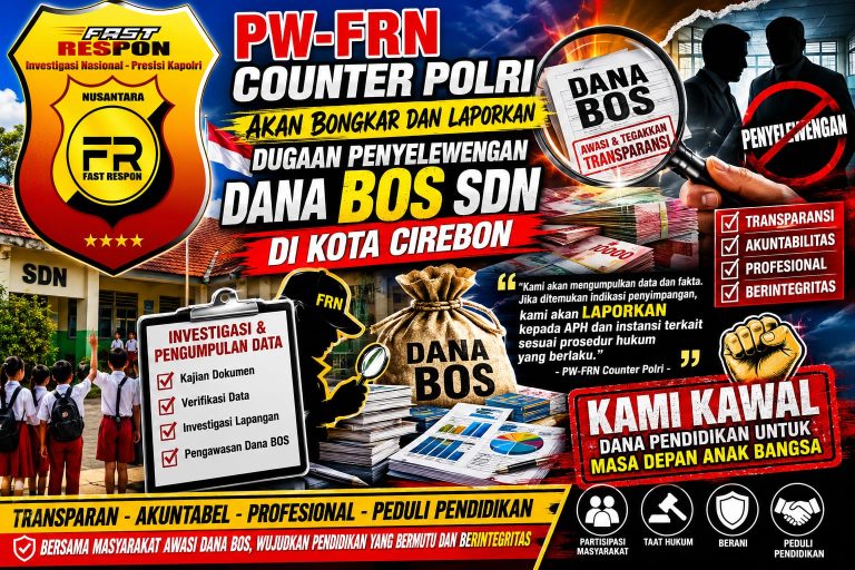 *PW-FRN Counter Polri Akan Bongkar dan Laporkan Dugaan Penyelewengan Dana BOS SDN di Kota Cirebon*
